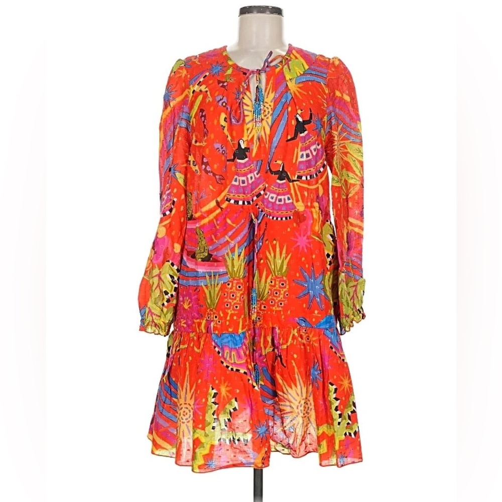 FARM Rio Vibrant Multicolor Long Sleeve Dress